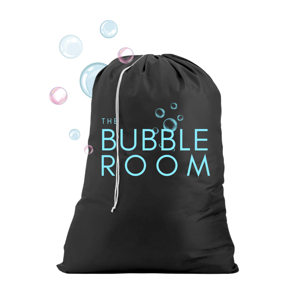The Bubble Room branded laundry bag with bubbles